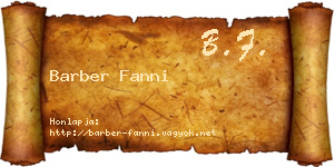 Barber Fanni névjegykártya